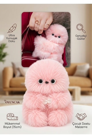 Pembe Mirumi Akıllı Peluş Robot Oyuncak - Ses Algılayan Dokunmaya Duyarlı Çantaya Tutunan İnteraktif Peluş