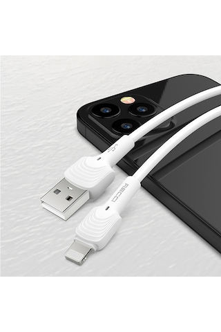 Recci Rtc-n26l Usb-a To Lightning Hızlı Şarj Özellikli Data Ve Şarj Kablosu 1m Beyaz