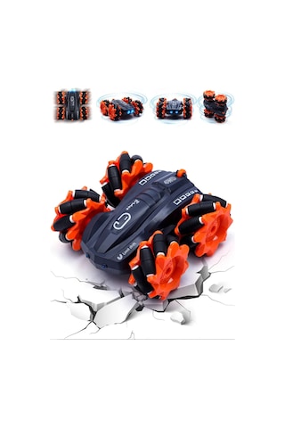 Uzaktan Kumandalı Işıklı Çok Yönlü Drift Tekerlekli Dublör Akrobat Araba Stunt Drift Car - Turuncu Turuncu