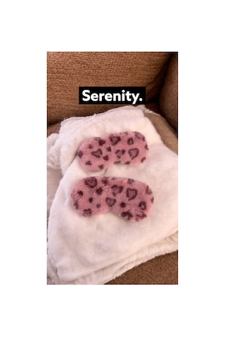 Yıwu Yeni Pembe Peluş Göz Maskesi Yüksek Çözünürlüklü Leopar Baskısı