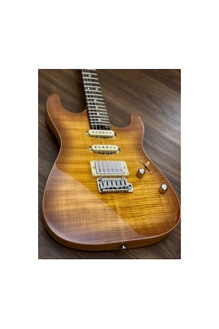 Soloking Ms-1 Custom 22 Hss Fm Flat Top İn Honeyburst W/gigbag