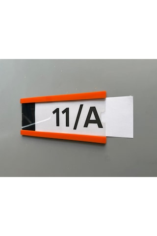 Okul Sınıf Kapı Numarası Ve İsimliği 21x9 Cm - Turuncu - Kolay Değiştirilebilir