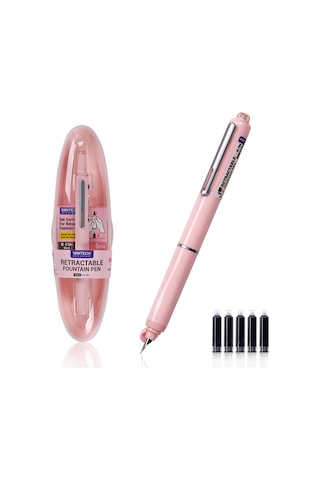 Wrıtech W-784 Basmalı Dolma Kalem Pembe Gövde - Blister Ahşap