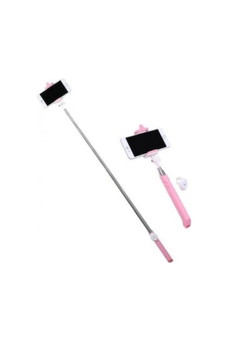 P3 Iphone Android Uyumlu Bluetooth Kumandalı Selfie Çubuğu-pembe