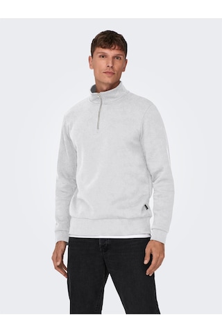 Only & Sons Onsceres Half Zıp Sweat Noos Erkek Gray Sweatshirt - 22019055 Gri