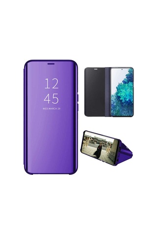 Huawei Mate 20 Pro Aynalı Kapaklı Lüx Kılıf Mavi
