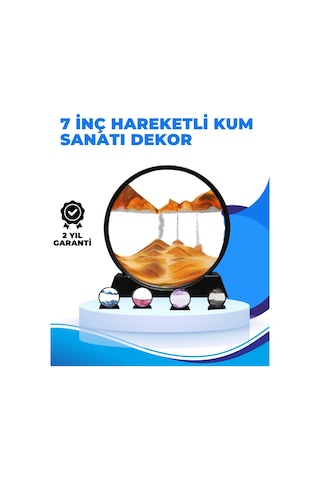 Döndürülebilir Dinamik Kum Tablosu - Stres Giderici, Yüksek Kaliteli Cam Ve Doğal Kum İle Sanatsal Masa Dekoru