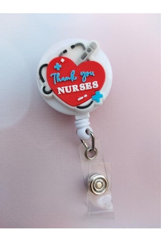 Thank You Nurses Silikon Yoyo Yaka Kartlığı Yatay Dikey Kart Koruyucu
