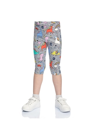 Lovetti Kız Çocuk Rainbow Unicorn Desen Kapri 8851 Çok Renkli