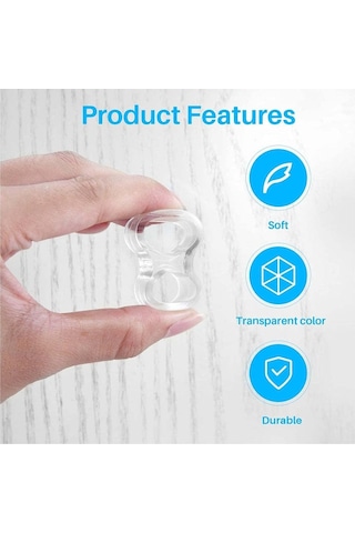 Geeroyoo 10 Adet Şeffaf Kapı Tutamacı Koruyucu - Duvar Koruma, Ses Yalıtımı, Kolay Montaj 111 Karakter