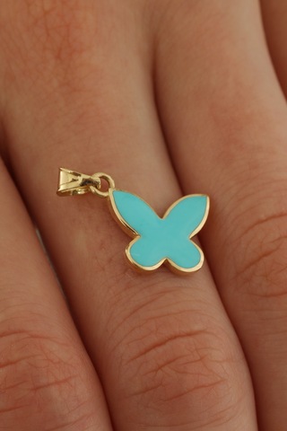 14 Ayar Altın Kelebek Kolye Ucu