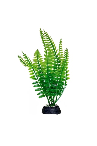 Plastik Yapay Akvaryum Bitkisi Dekoru 18 Cm Aşk Merdiveni Yeşil