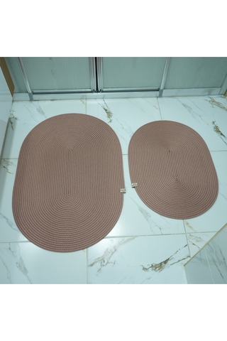 Zengin Supla 2'li Banyo Paspas Set Gül Kurusu