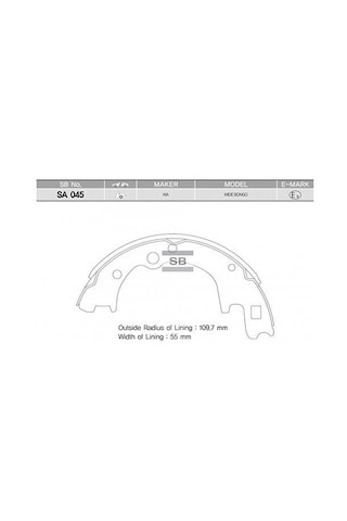Hı-q Fren Pabuc Balata Arka 220,6x56,3 Mm Hyundaı H100 2.5 D Kamyonet 2004- / Kıa K2500 2.5 2003- / K2500 2.7 Cıft Teker 1993-/ Mazda E 2200 Sr2 2.2