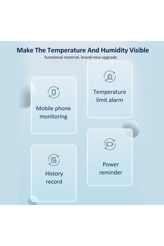 Geeksen Beyaz Wifi Sıcaklık Nem Sensörü - Akıllı Uygulama İle Uzaktan İzleme, Sıcaklık Alarmı Ve Geçmiş Veri Kaydı Pil Dahil Değil Beyaz