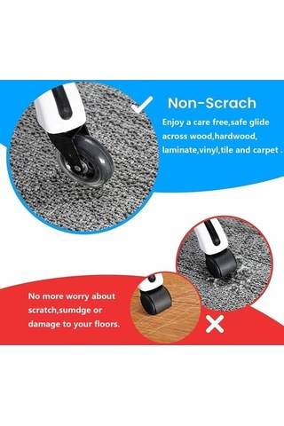 Flybuy 5'li Ofis Koltuğu Tekerlek Seti - 360 Dönme - Yedek Tekerlekler - 75mm, 10x22mm - Ofis/ev Kullanımı -