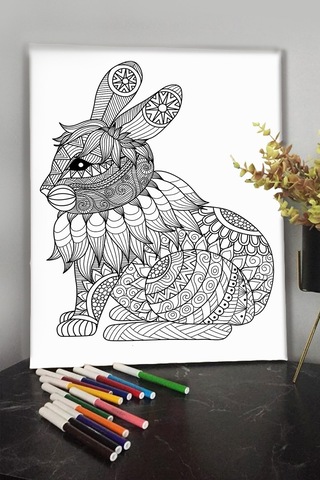 Tavşan 40x30cm Çocuklar Için Özel Boyanabilir Tablo Tuval Mandala Kalem Hediyesi Yoktur. Tavşan 40x30cm Çocuklar Için Özel Boyanabilir Tablo Tuval Mandala Kalem Hediyesi Yoktur.