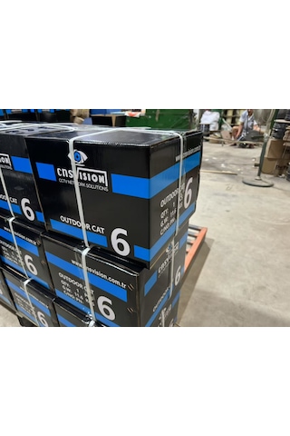 Cat6 305 Metre Dış Ortam 0,57mm Çift Ceketli Çift Katman Outdoor Cat6 Kablo 305mt Kutu