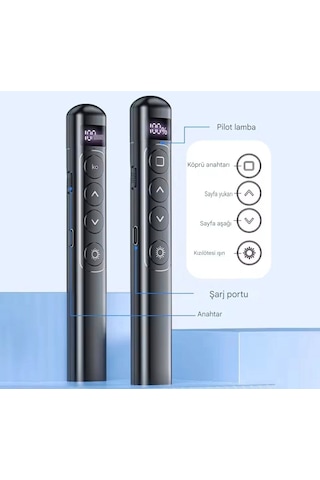 Global S7 Pointer Dijital Led Ekran Şarj Edilebilir Lazer Sunum Kalemi