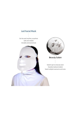 7 Renkler Led Yüz Maskesi Yüz Maskesi Cilt Bakımı Güzellik Maskesi Foton Terapi Işık Cilt Gençleştirme Yüz Pdt Enstrüman Led Maskesi Lnvjn2 Beyaz