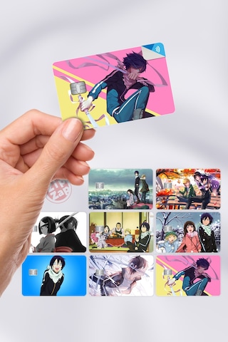 Noragami Kart Kaplama Sticker 8 Adet Çok Renkli