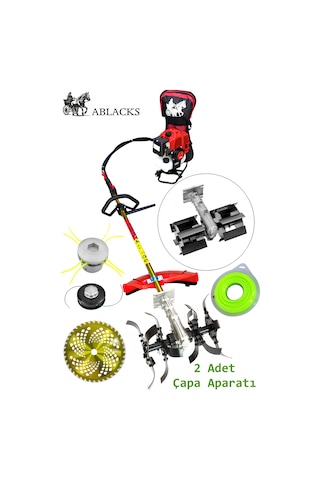 Ablacks C-52 Sırt Tırpan + Toprak Çapalama Aparatı 2 Adet Çapa + Çok Yönlü Misine Başlık