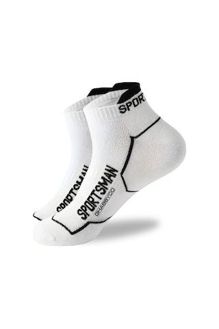6 Çift Nefes Alabilen Ter Emici Koşu Futbol Fitness Antrenman İçin Erkek Kısa Spor Çorap Beyaz
