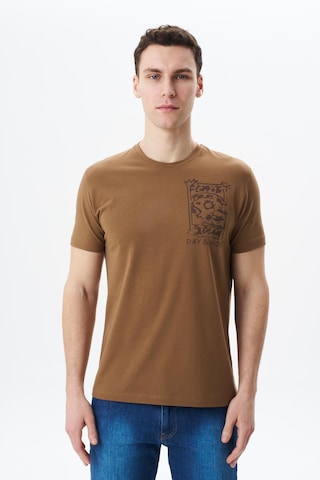 AR-MA Arma Erkek Regular Fit Baskılı Süprem Bisiklet Yaka Tişört Y29344453602 Kahverengi