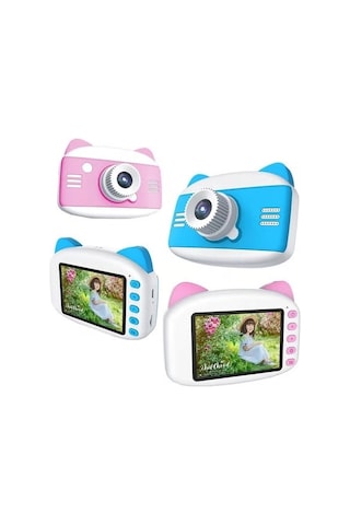 X900 Dijital Çocuk Fotoğraf Makinesi Selfie Kamera 3.5 İnç Dijital Çocuk Kamerası 1080p Mavi Najmaddin