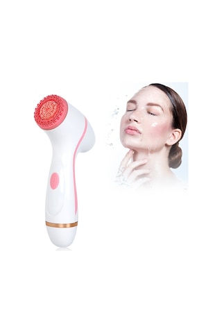 Sones Cnaier Ae-868 Pil İle Çalışan Silikon Ultrasonik Titreşimli Yüz Cilt Bakımı Elektrikli Yüz Temizleyici Pembe