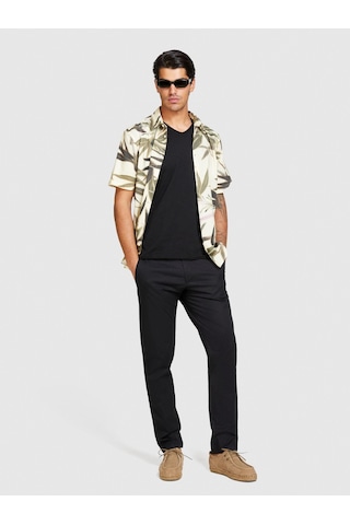 Sisley Pamuk Karışımlı Slim Fit Chino Pantolon Erkek Siyah Pantolon - 324p4teqsf02e