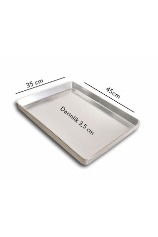 5 Adet - Tek Kullanımlık Alüminyum Tepsi - 35x45x3,5 Cm 300 Gr Gri