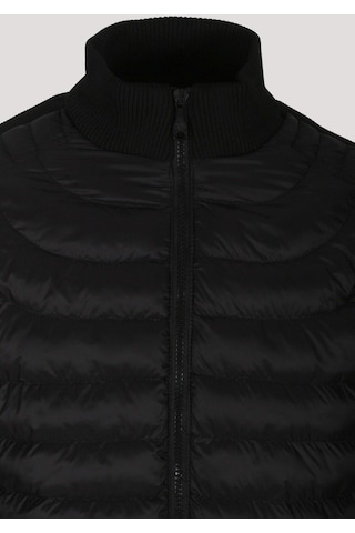 Erkek Siyah Zırh Örme Hırka Fermuarlı Dik Yaka Slim Fit Ince Astarlı Mevsimlik Cardigan Ncs Jeans 4517-Siyah