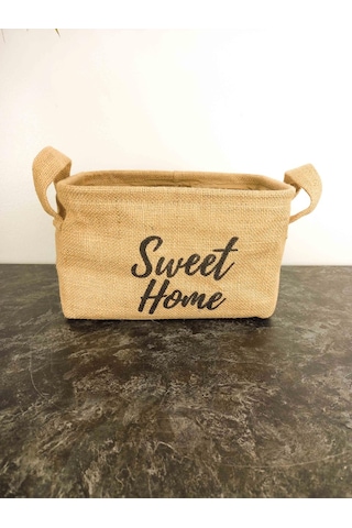 Bitki Tasarımı Sweet Home Jüt Hasır Ev Düzenleyici Mutfak Banyo Salon Sepeti Katlanır Sıvı Korumalı Küçük