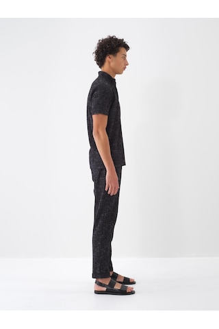 Xint Siyah Pamuk Dokulu Regular Fit Tişört 502111