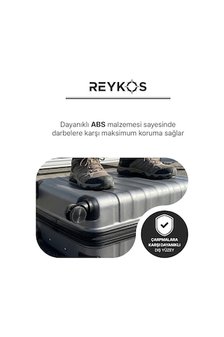 Reykos Rey-way Gri Unisex 3 Lü Valiz Seti Büyük-orta-kabin