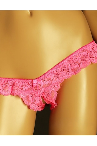 Desire İn Motion Bel Fırfırlı Dantelli Fantezi Kadın Külot String Pembe