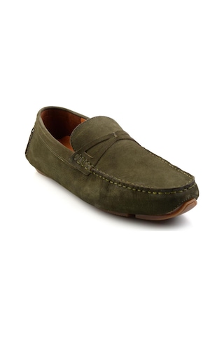 Bambi Yeşil Hakiki Deri Erkek Loafer Ayakkabı E01547007801 Yeşil