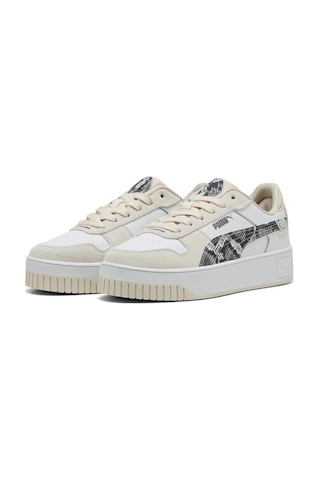 Puma Carina Street Snake Chic 401611 01 Kadın Sneaker Ayakkabı Beyaz Siyah 36-40 Beyaz - Siyah