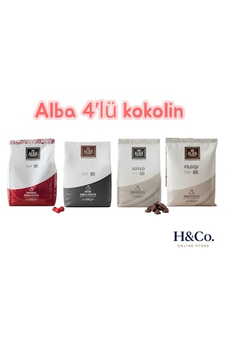 Alba Kokolin 4lü Set Sütlü Bitter Frambuaz Fildişi - Kokolin-çikolata