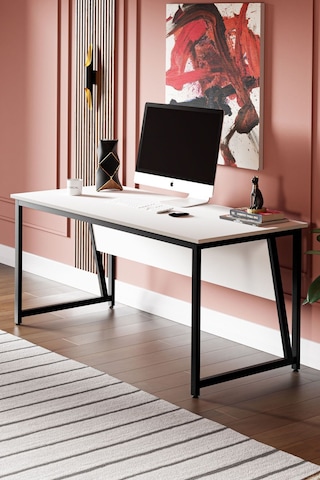 Ms2 Çalışma Masası,ofis Masası - 70x160 Cm - Beyaz Ms2 - 160 - Beyaz