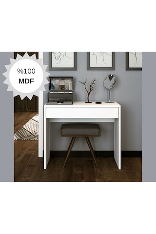 Bicabin Mdf Arya Novella Mode Çekmeceli Beyaz Makyaj Masası