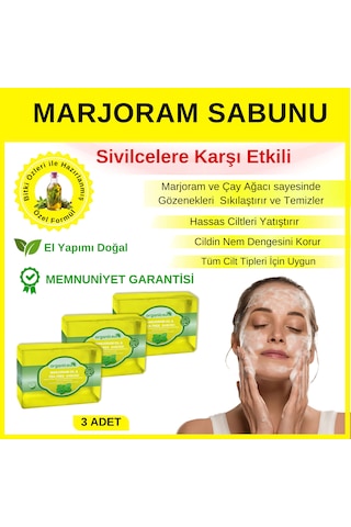 Organicsun Marjoram Oil & Tea Tree Sabunu 3 x 140 G