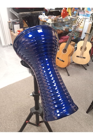 Darbuka Döküm Kaliteli Mavi - Akort Ayarlı Taşıma Çantası +metod