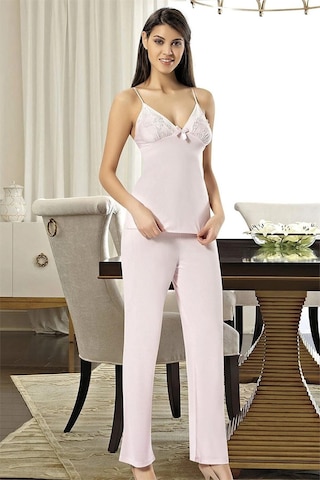 Xses 2030 Kadın Sabahlıklı Pijama Takım-pudra Pudra