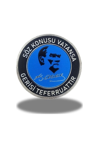 Single Sword Söz Konusu Vatansa Gerisi Teferruattır" Cırtlı Arma Patch 9,5 Çok Renkli