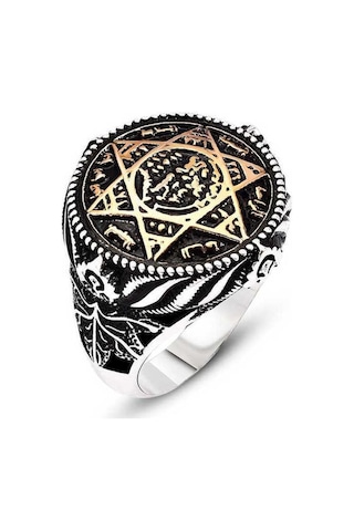 Gumush Gümüş Süleyman Peygamber Mührü Erkek Yüzük