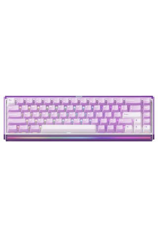 Akko Ray68 He Misty Purple White %65 Astroaim Manyetik Switch 8k Hz Hall Effect Hotswap Argb Kablosuz İngilizce Gaming Klavye