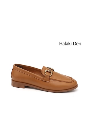 Gönderi(R) Gönderi R Taba Antik Tokalı Hakiki Deri Loafer Ayakkabı Taba Antik