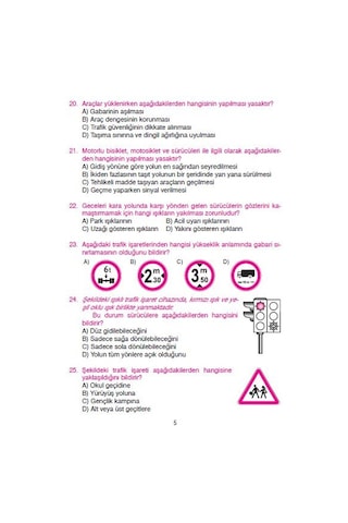 Sürücü Eğitim Test Kitabı Sürücü Kursu Soru Bankası